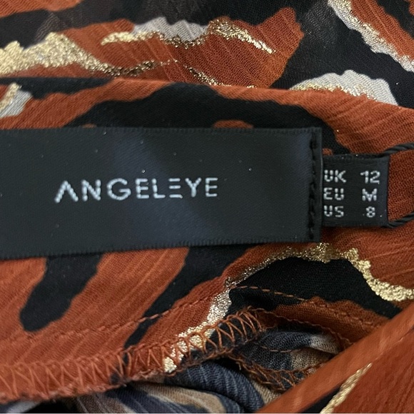 Angeleye Zebra Print High Neck Chiffon Blouse - Picture 12 of 13